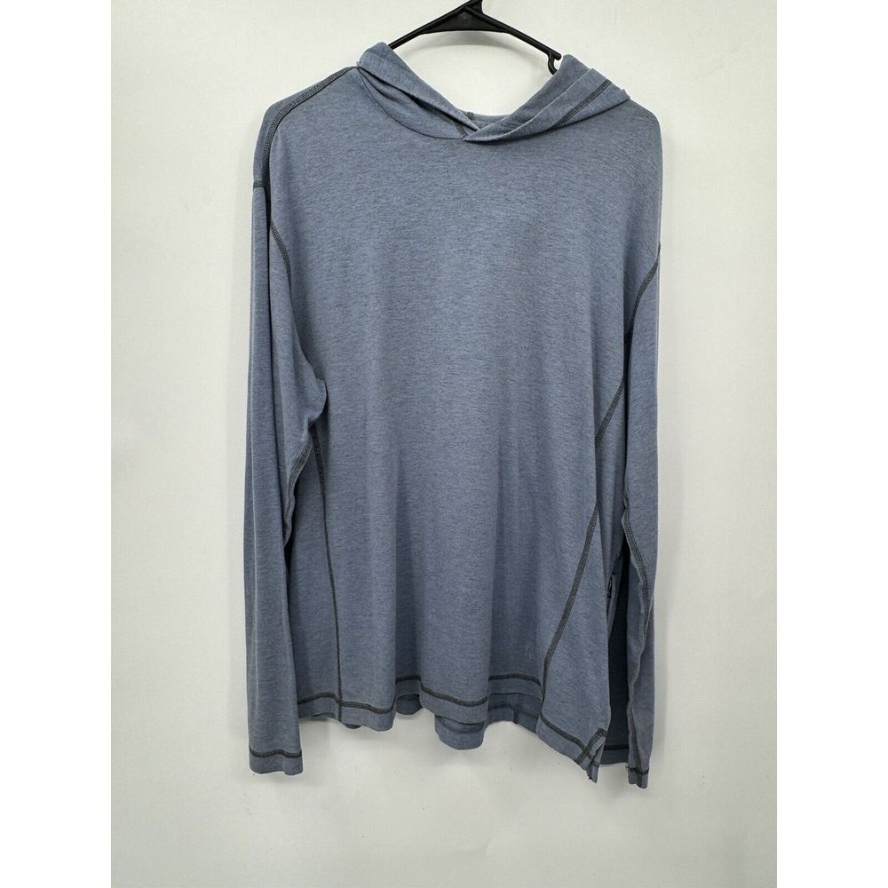 REI Large Hoodie Women Blue Long Sleeve Contrast Stitch Activewear Top